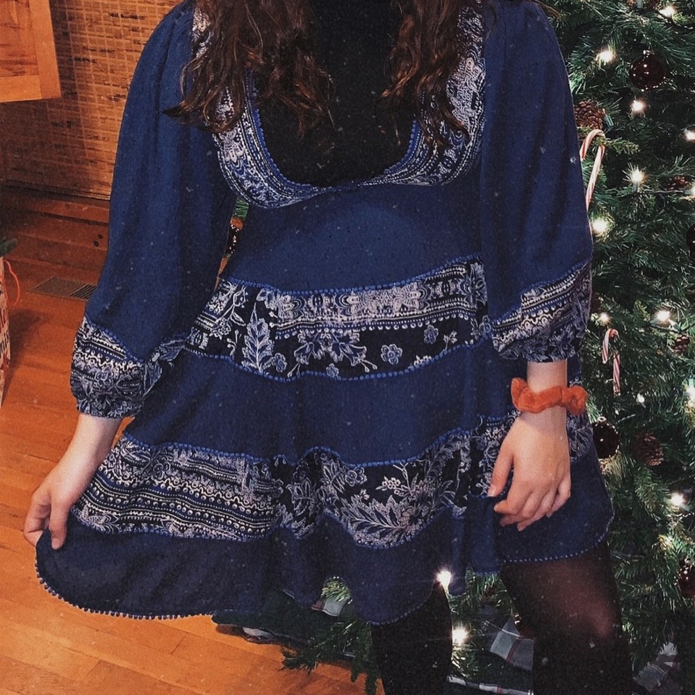 Blue and Gold Free People Dress